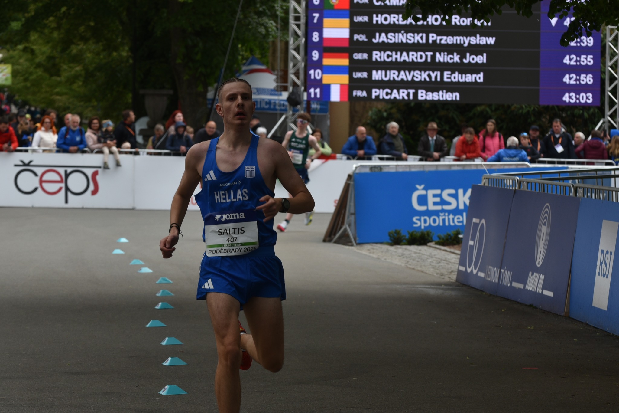 Race walking competition Podebrady 2025 finish line